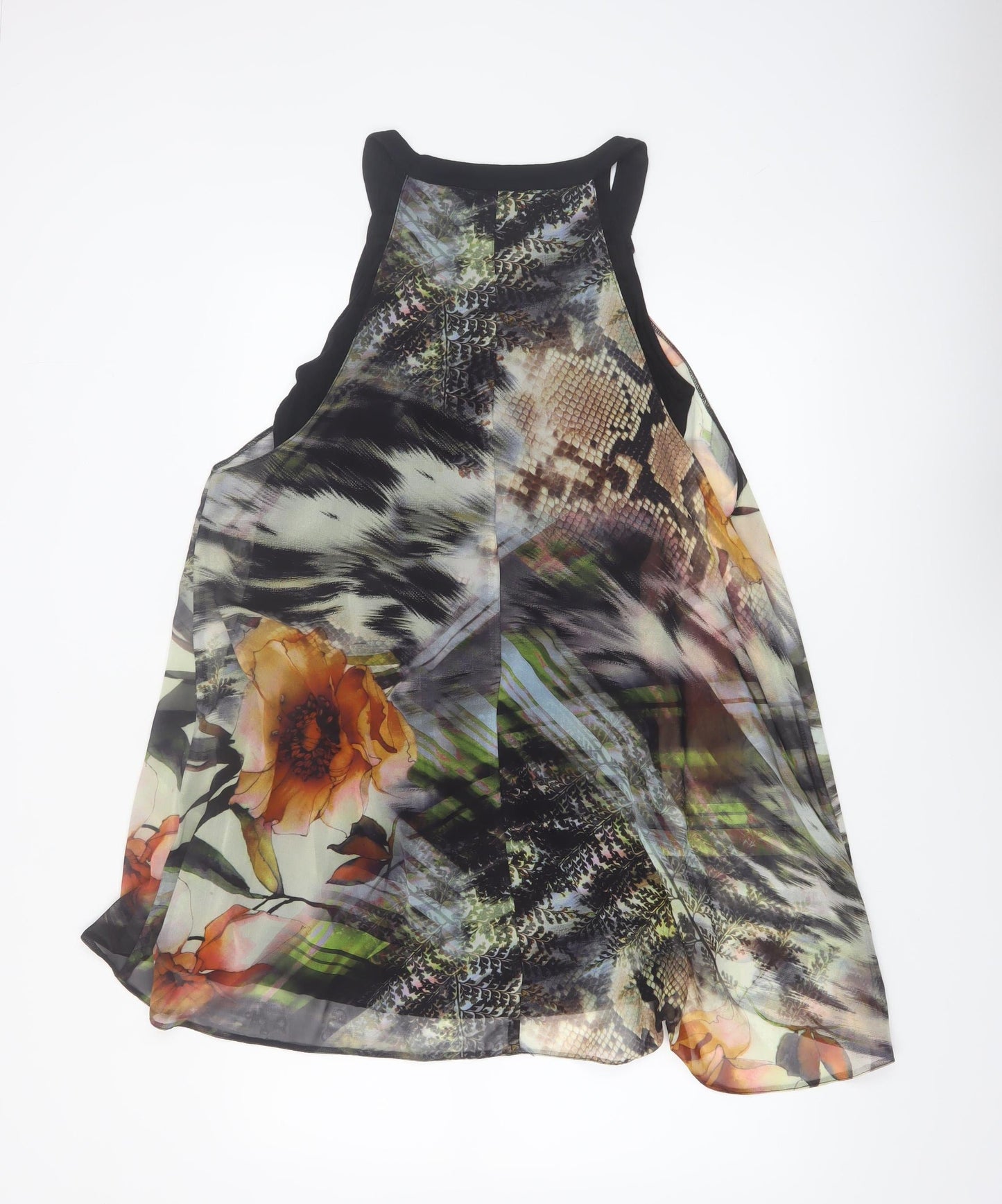 Wallis Petite Multicoloured Floral Hi-Low Shift Dress Size 16