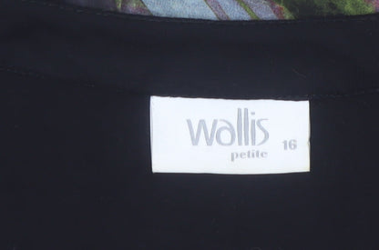 Wallis Petite Multicoloured Floral Hi-Low Shift Dress Size 16