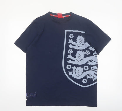 England Men’s Blue Large Short Sleeve Cotton Graphic T-Shirt