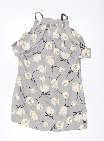 Phase Eight Women’s Grey Floral Cold Shoulder Shift Dress Size 12