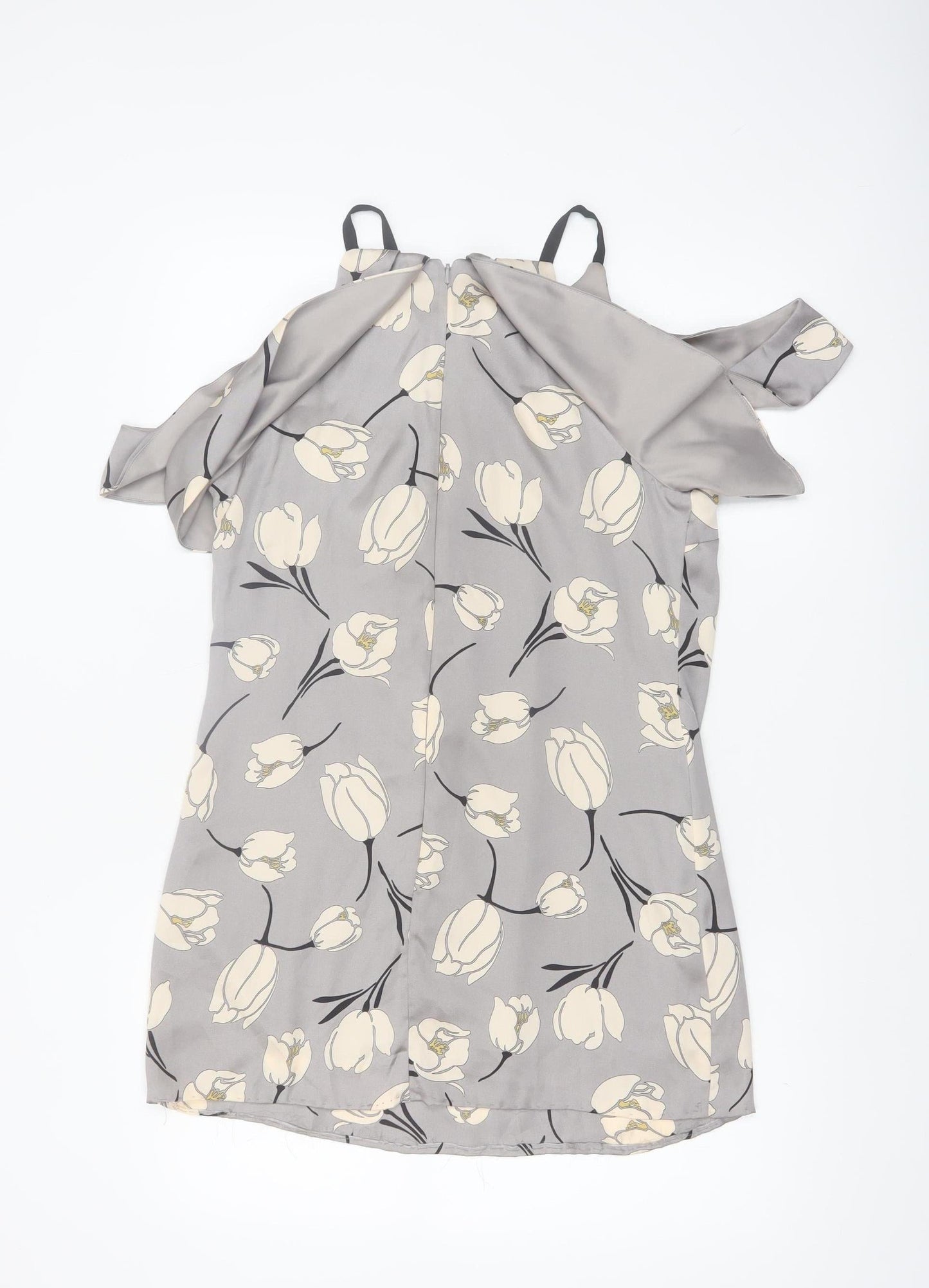Phase Eight Women’s Grey Floral Cold Shoulder Shift Dress Size 12