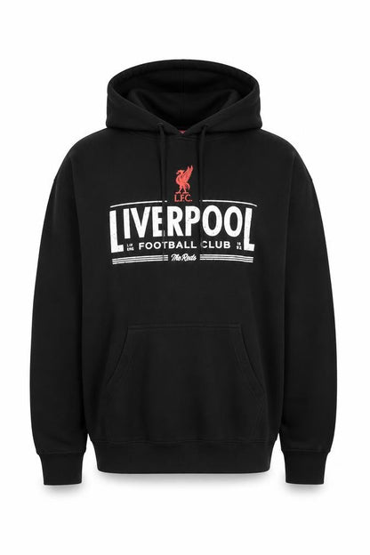 LFC Mens Black Pullover Hoodie Medium Football Club Sweatshirt