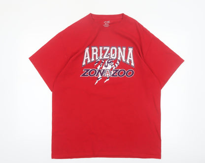 Port and Company Men's Red Arizona ZonaZoo Graphic T-Shirt L