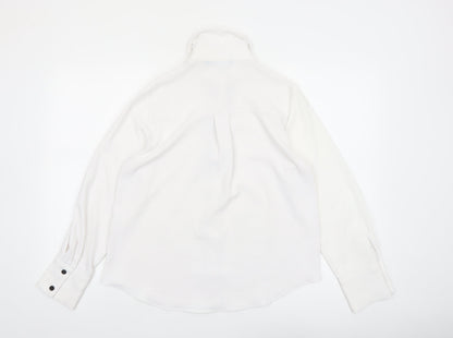 Zara Women White Collared Long Sleeve Button Blouse XS