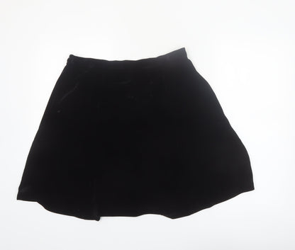 R&K Evening Women’s Black Velvet A-Line Knee Length Skirt L