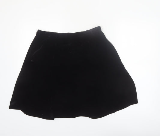 R&K Evening Women’s Black Velvet A-Line Knee Length Skirt L