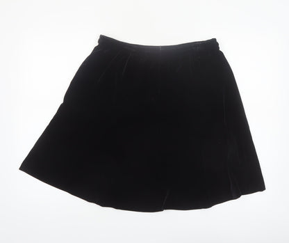 R&K Evening Women’s Black Velvet A-Line Knee Length Skirt L