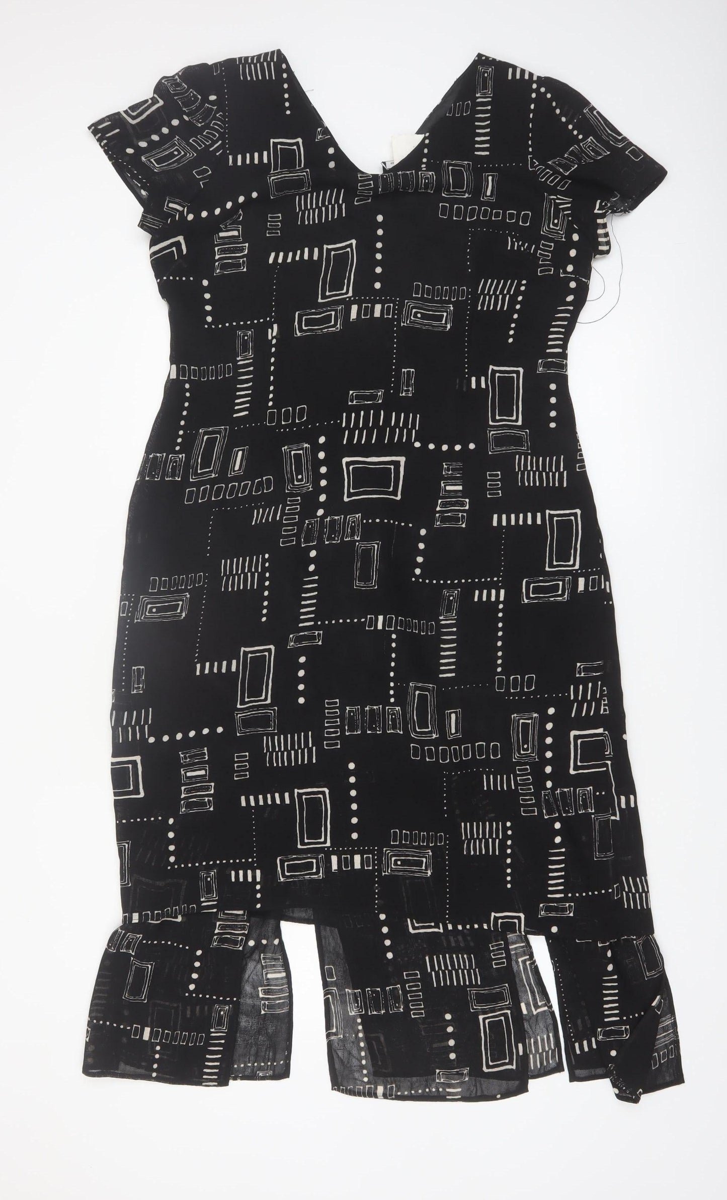 Jolibel Petite Black Geometric Sheath Dress Women’s Size 12