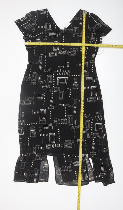 Jolibel Petite Black Geometric Sheath Dress Women’s Size 12