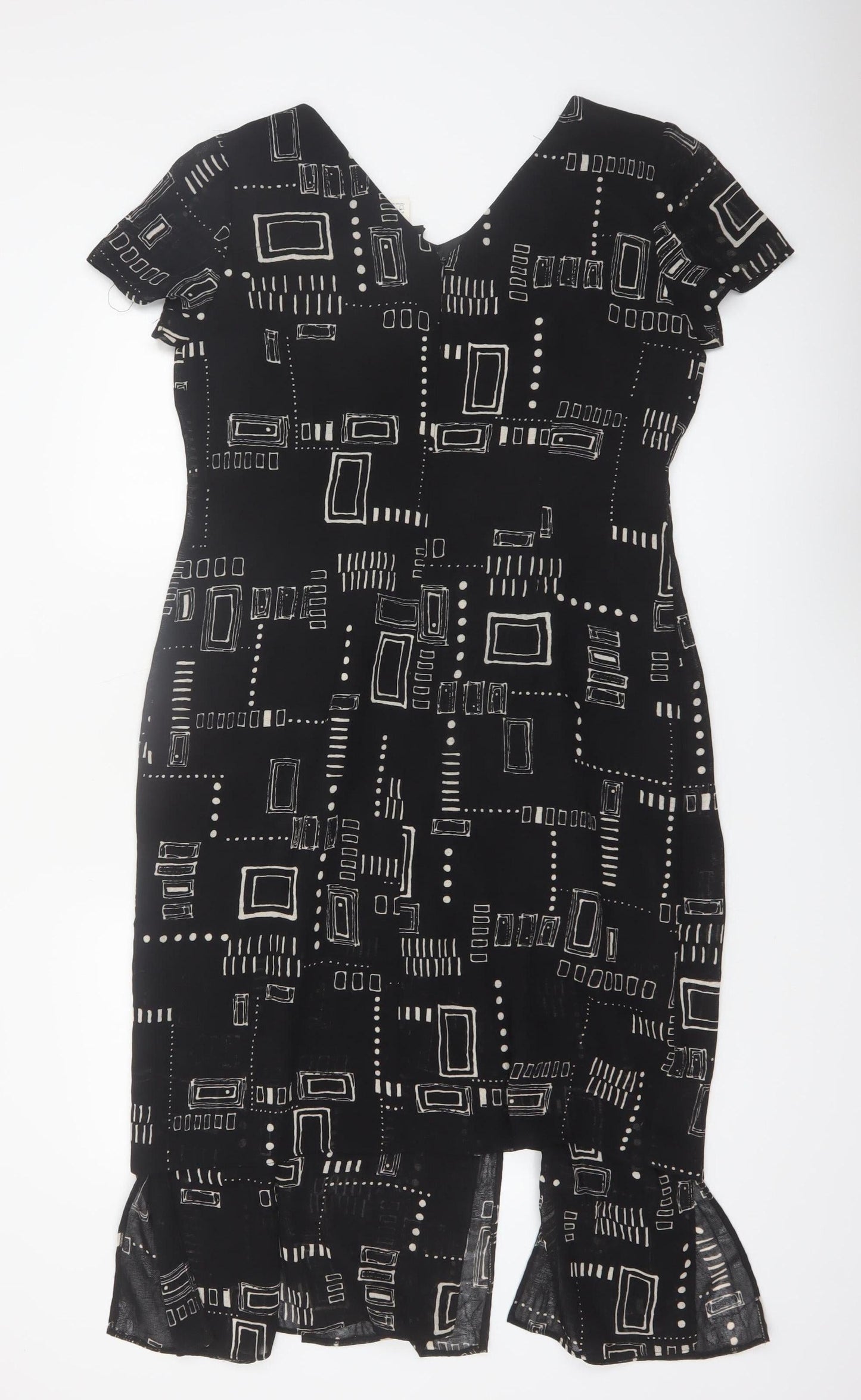 Jolibel Petite Black Geometric Sheath Dress Women’s Size 12
