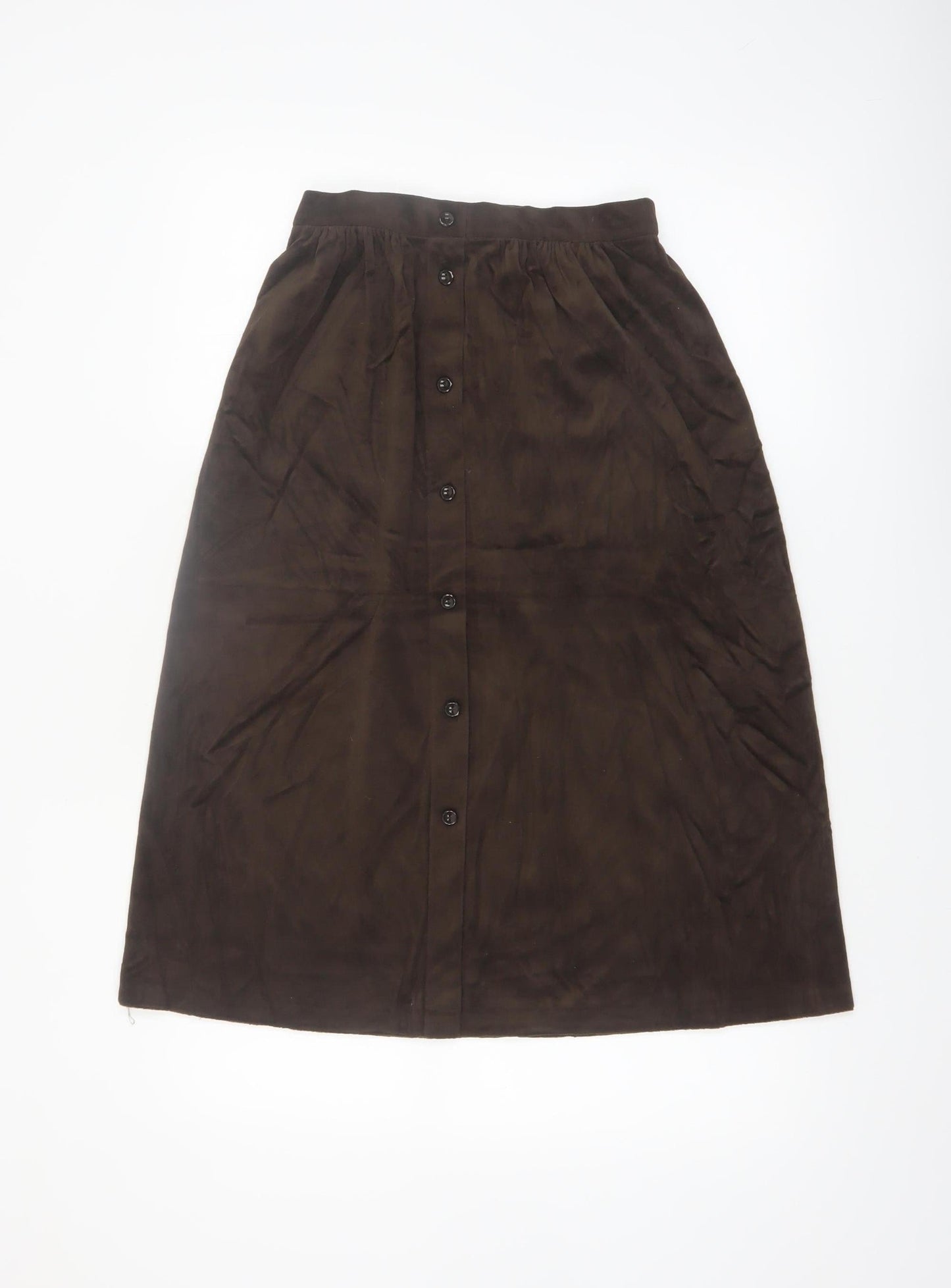 Marks and Spencer Women Brown A-Line Knee Length Skirt Size 12