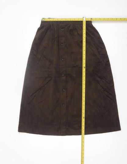 Marks and Spencer Women Brown A-Line Knee Length Skirt Size 12