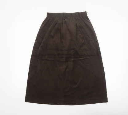 Marks and Spencer Women Brown A-Line Knee Length Skirt Size 12