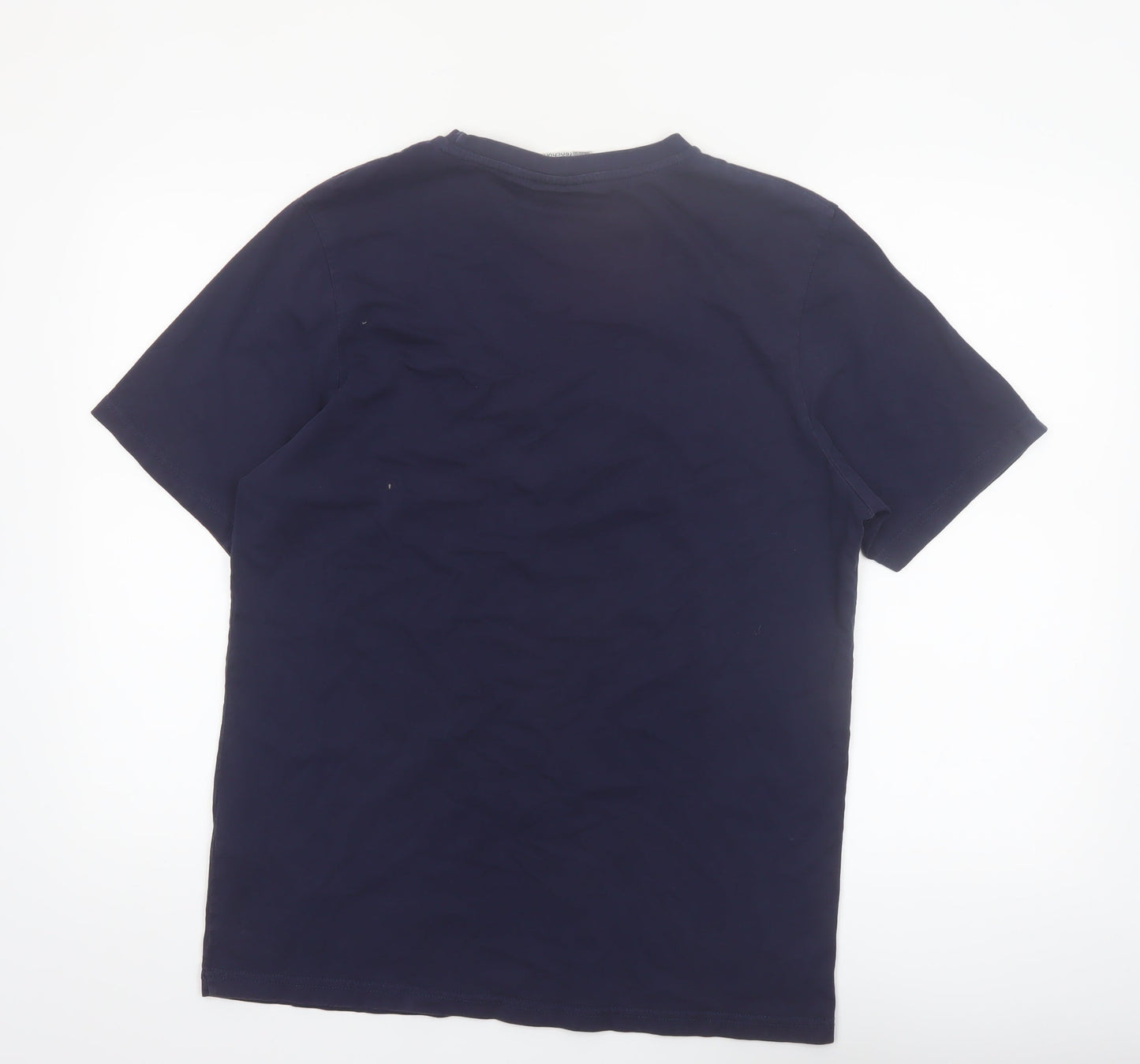 Fenchurch Men's Navy Blue Graphic Print Cotton T-Shirt Size M