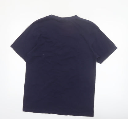 Fenchurch Men's Navy Blue Graphic Print Cotton T-Shirt Size M
