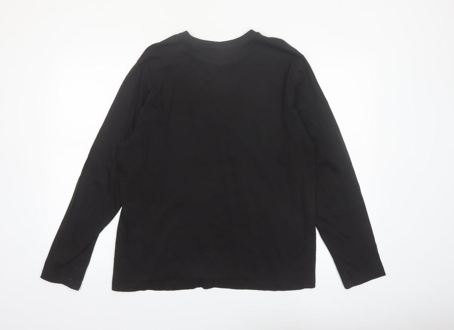 Tu Men’s Black Halloween Town Jack Long Sleeve Cotton Top Size M
