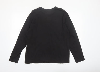 Tu Men’s Black Halloween Town Jack Long Sleeve Cotton Top Size M