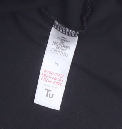 Tu Men’s Black Halloween Town Jack Long Sleeve Cotton Top Size M