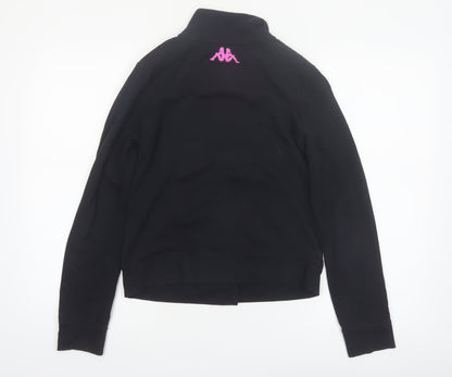 Kappa Women’s Black Bomber Jacket S Logo Button Up