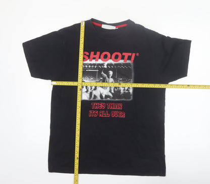 SHOOT! Men's Black Medium Football Legends Graphic T-Shirt