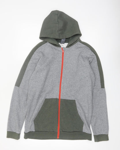 Champion Womens Grey Green Full Zip Hoodie XL 16-18 Casual Cotton Blend