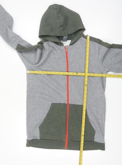 Champion Womens Grey Green Full Zip Hoodie XL 16-18 Casual Cotton Blend