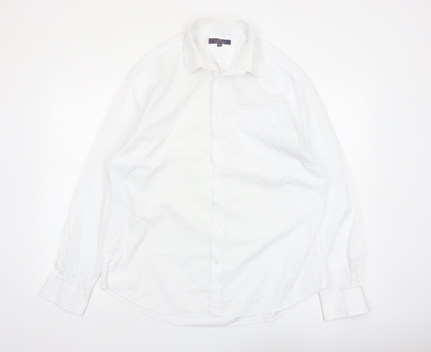 Tailor & Cutter Men's White Regular Fit 16.5in Formal Dress Shirt