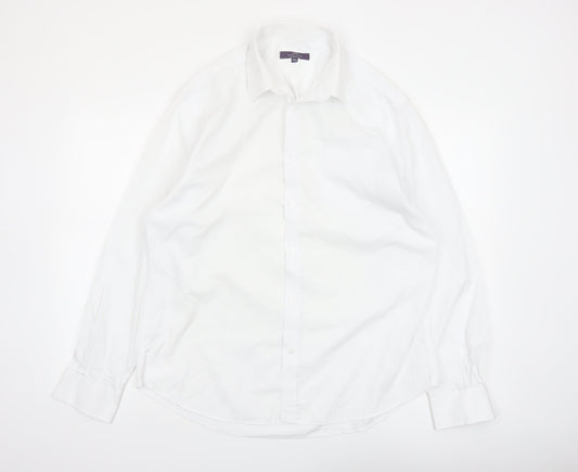 Tailor & Cutter Men's White Regular Fit 16.5in Formal Dress Shirt