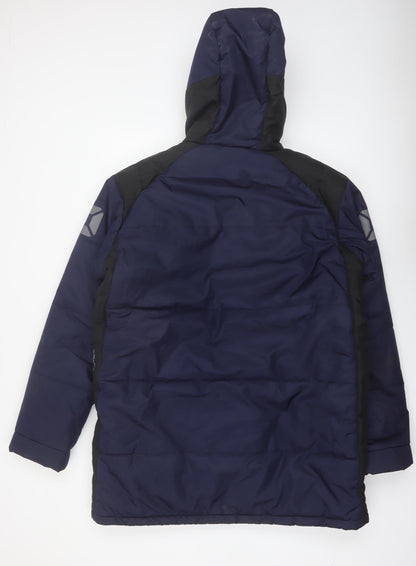 Stanno Men's Blue 2XL Hooded Puffer Jacket Winter Football Coat