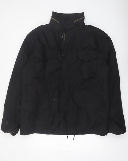 Brandit Men's Black 2XL Military Jacket with Full Zip Pockets