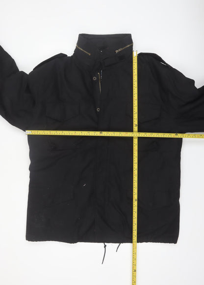 Brandit Men's Black 2XL Military Jacket with Full Zip Pockets