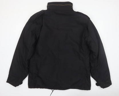 Brandit Men's Black 2XL Military Jacket with Full Zip Pockets