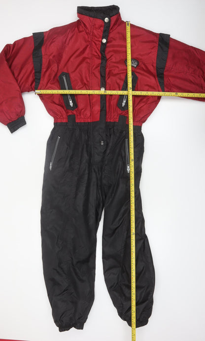 Nevada Skiwear Womens Red Black Ski Jumpsuit Size 16 Winter Snowsuit