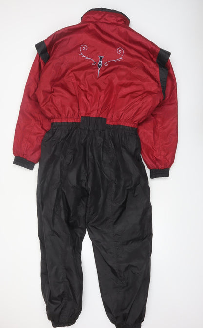 Nevada Skiwear Womens Red Black Ski Jumpsuit Size 16 Winter Snowsuit