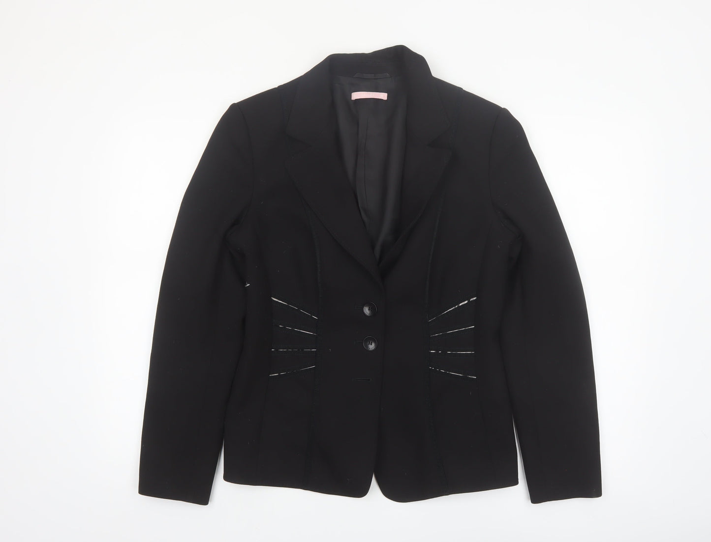 Basler Women's Black Size 12 Tailored Two-Button Blazer Jacket