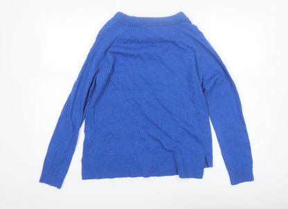 Boden Women's Blue Wool Blend Boat Neck Jumper Size 12