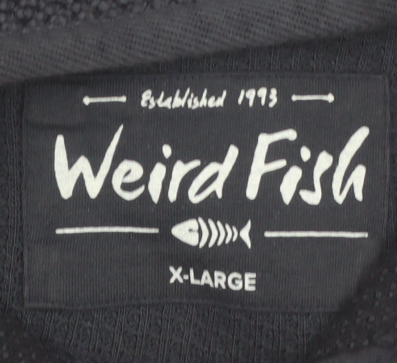 Weird Fish Men's Black XL 1/4 Zip Fleece Pullover Sweatshirt