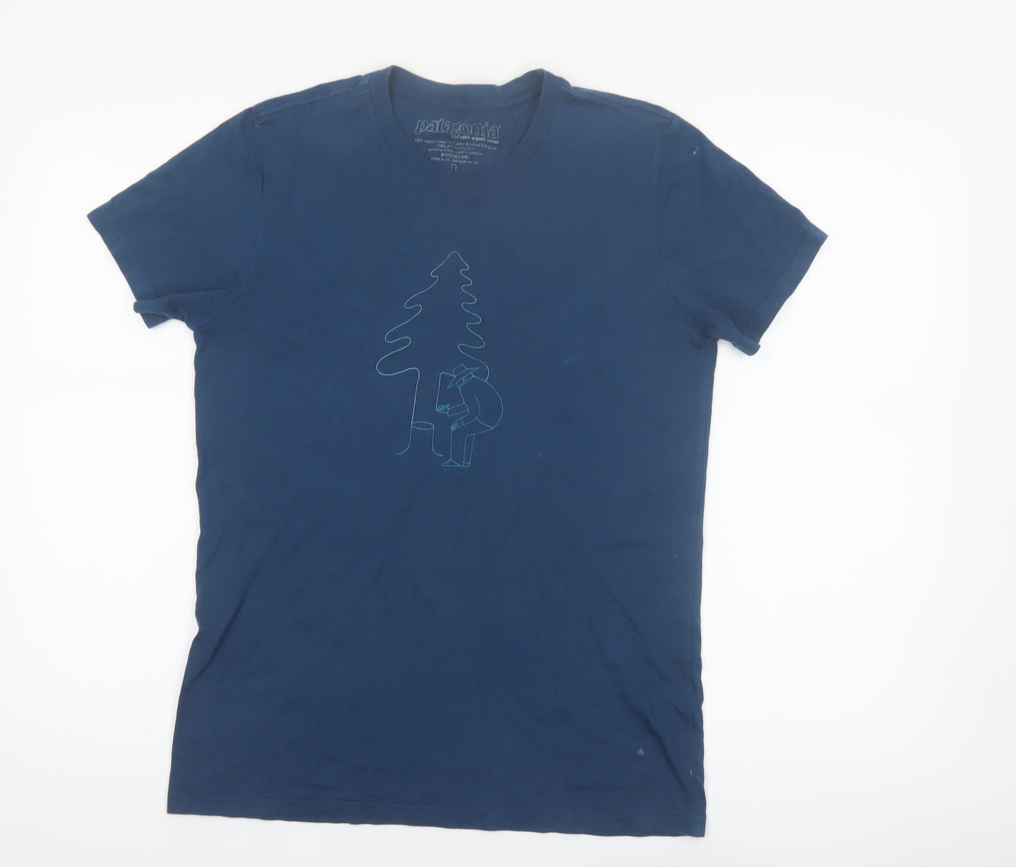 Patagonia Women Blue L Organic Cotton Short Sleeve T-Shirt