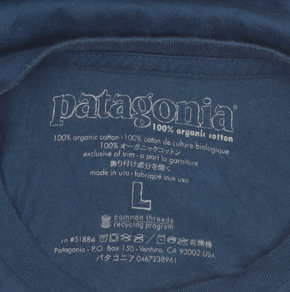 Patagonia Women Blue L Organic Cotton Short Sleeve T-Shirt