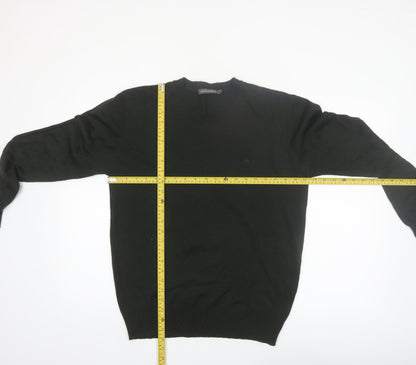 French Connection Men’s Black V-Neck Acrylic Jumper Size M