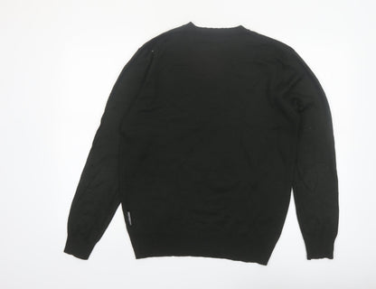 French Connection Men’s Black V-Neck Acrylic Jumper Size M