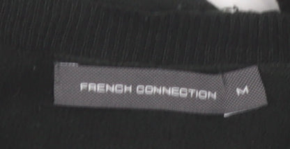 French Connection Men’s Black V-Neck Acrylic Jumper Size M