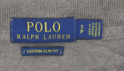 Ralph Lauren Men's Brown Slim Fit Polo Shirt Size S Cotton
