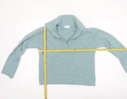 Lou & Grey Women's Green Collared Pullover Knit Jumper XS