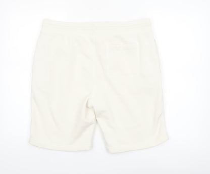 GAP Men’s White Sweat Shorts L Fleece Drawstring Casual