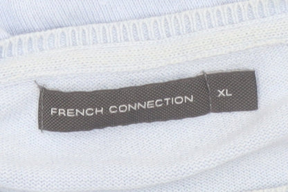 French Connection Men's Blue Cotton Crew Neck Jumper XL