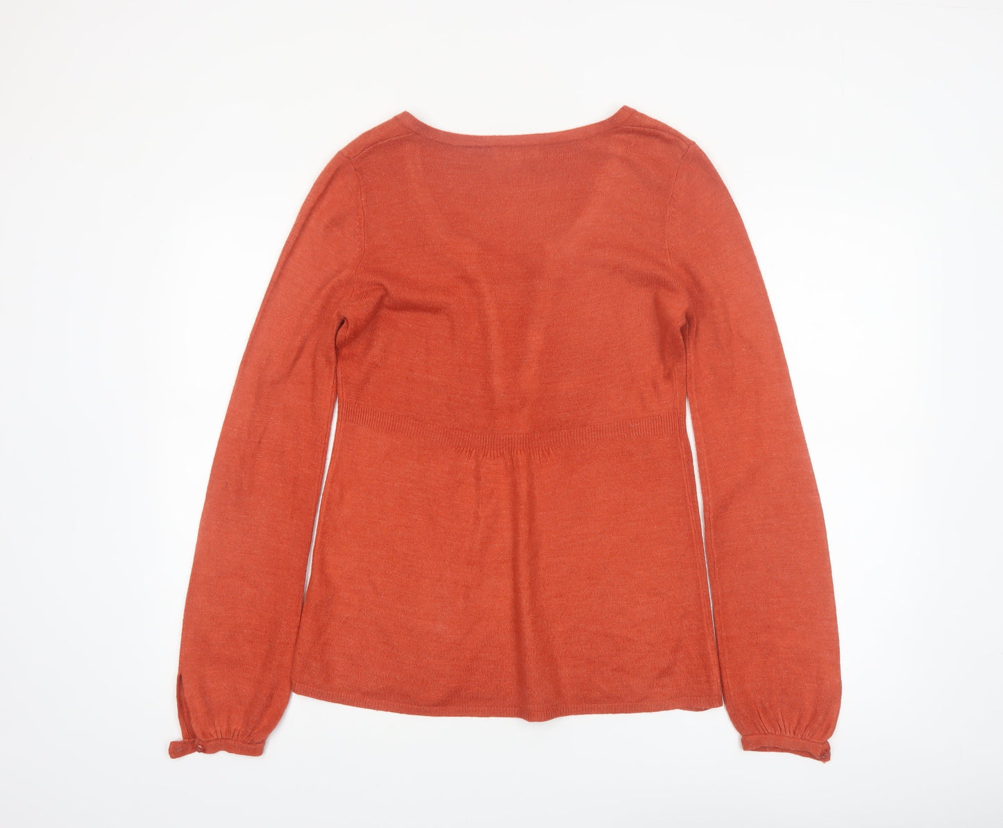 Marks and Spencer Women’s Orange Henley Knit Jumper Size 10