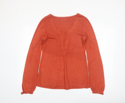Marks and Spencer Women’s Orange Henley Knit Jumper Size 10
