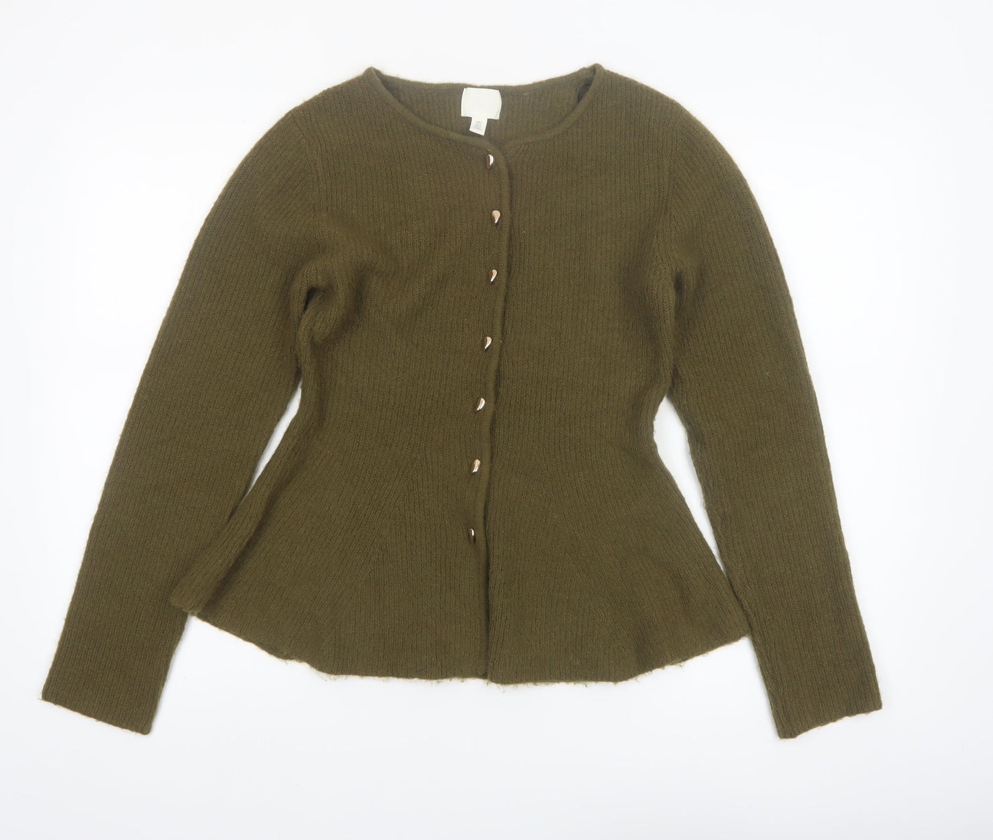 H&M Women’s Green Knit Button Cardigan Size 8 Regular Fit
