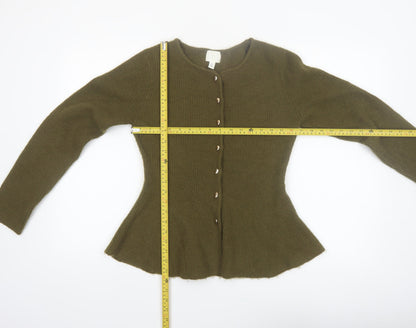 H&M Women’s Green Knit Button Cardigan Size 8 Regular Fit